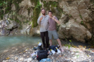 With Rich Glor at new locality for Anolis eugenegrahami - Plaisance, Haiti